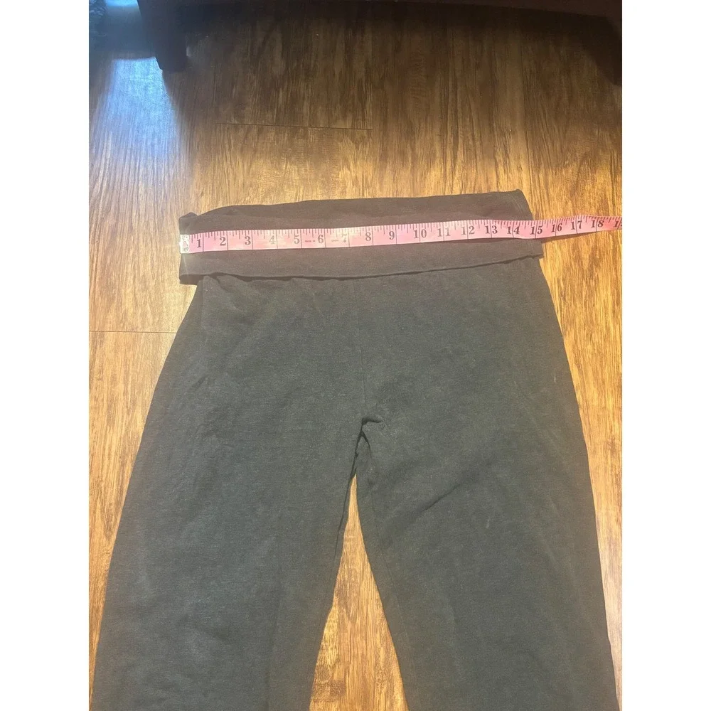 y2k spellout Aerie Foldover Waist Flare Yoga Pants women's Gray Size Medium - Picture 8 of 12